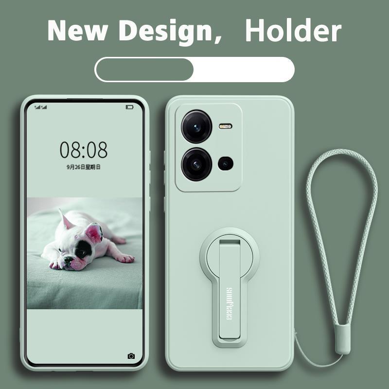 FOR เคส ปลอก VIVO Y35 4g 2022 โทรศัพท์กรณี softcase ซิลิโคนเหลวป้องกันเรียบกันกระแทกกันชนปกการออกแบบใหม่360 ° กับผู้ถือ ytxzzj01