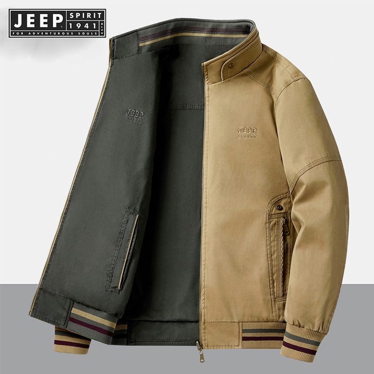 Jeep SPIRIT 1941 ESTD เสื้อแจ็กเก็ต สองด้าน สไตล์เรโทร สําหรับผู้ชาย