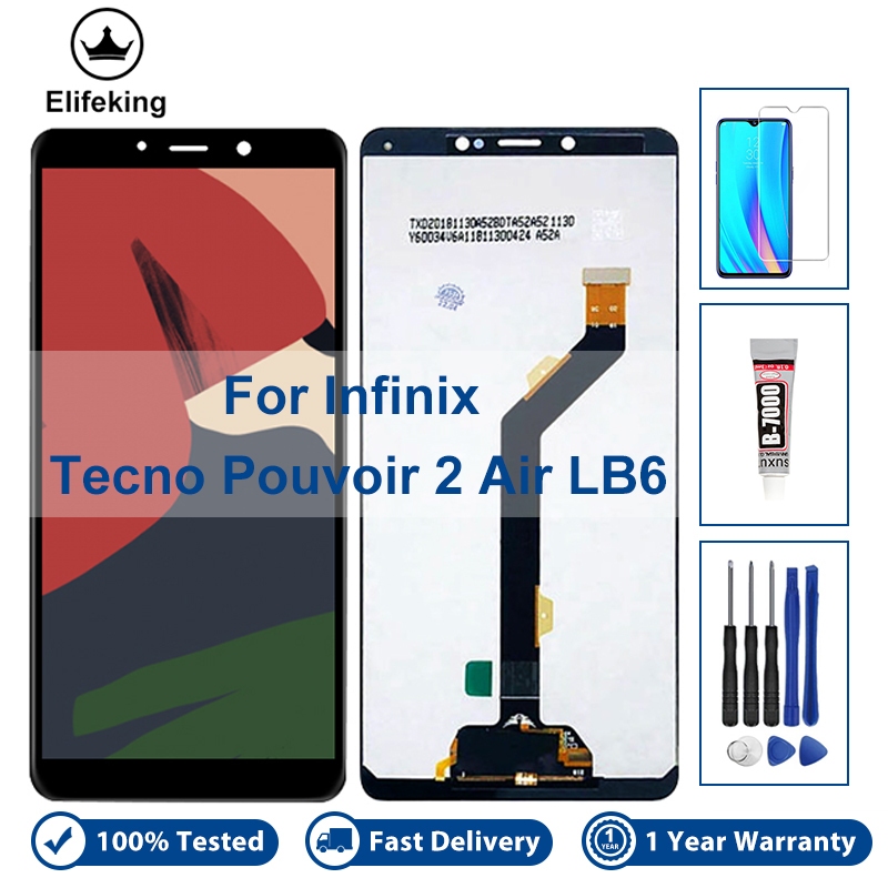 หน้าจอ LCD สําหรับ Infinix Tecno Pouvoir 2 Air LB6 จอแสดงผล LCD พร้อมหน้าจอสัมผัส Digitizer Assembly
