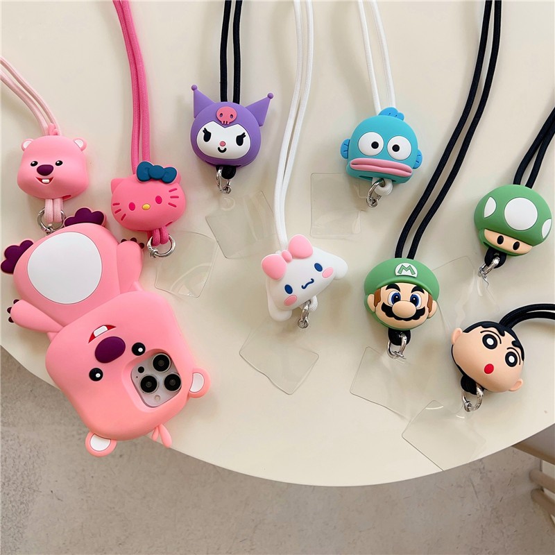 SANRIO สายคล้องโทรศัพท์มือถือ ซิลิโคน ลายซานริโอ้