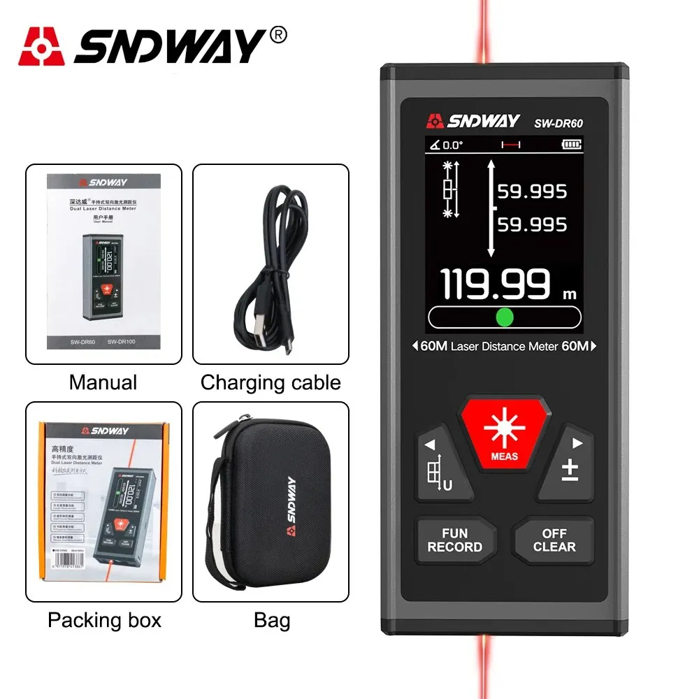 เครื่องวัดระยะทางเลเซอร์ SNDWAY SW-DR DG SW-DR60 SW-DR100 - รูปที่ 5