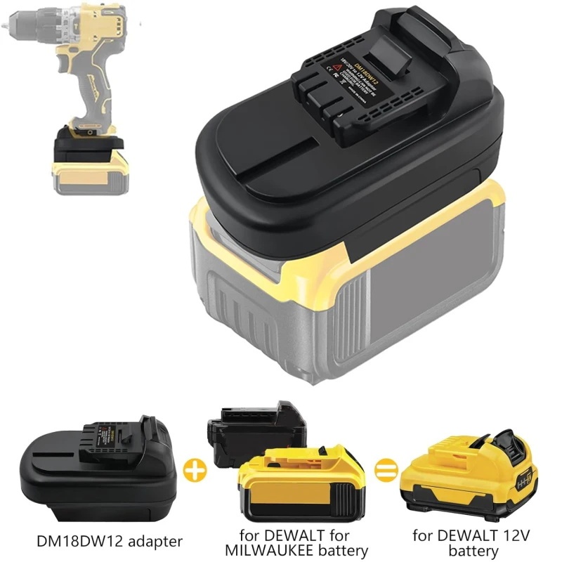 DM18DW12 แบตเตอรี่อะแดปเตอร์แปลงสําหรับ Dewalt/Milwaukee 18V 20V Li-ion แบตเตอรี่แปลงสําหรับ Dewalt 