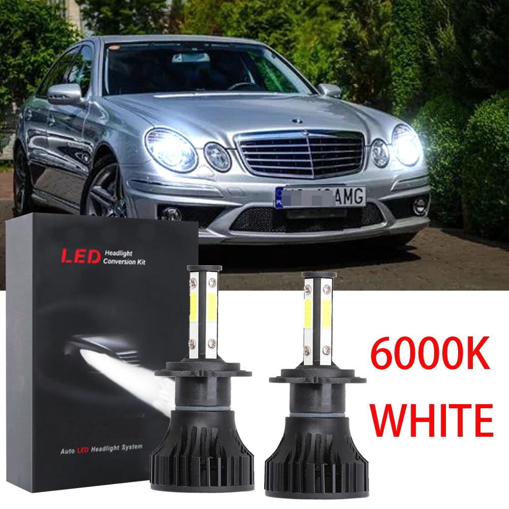 สําหรับ Mercedes E-Class W211 2002-2008 หลอดไฟไฟหน้า LED สว่าง 6000K 12-32V สีขาว ชุด 1 คู่