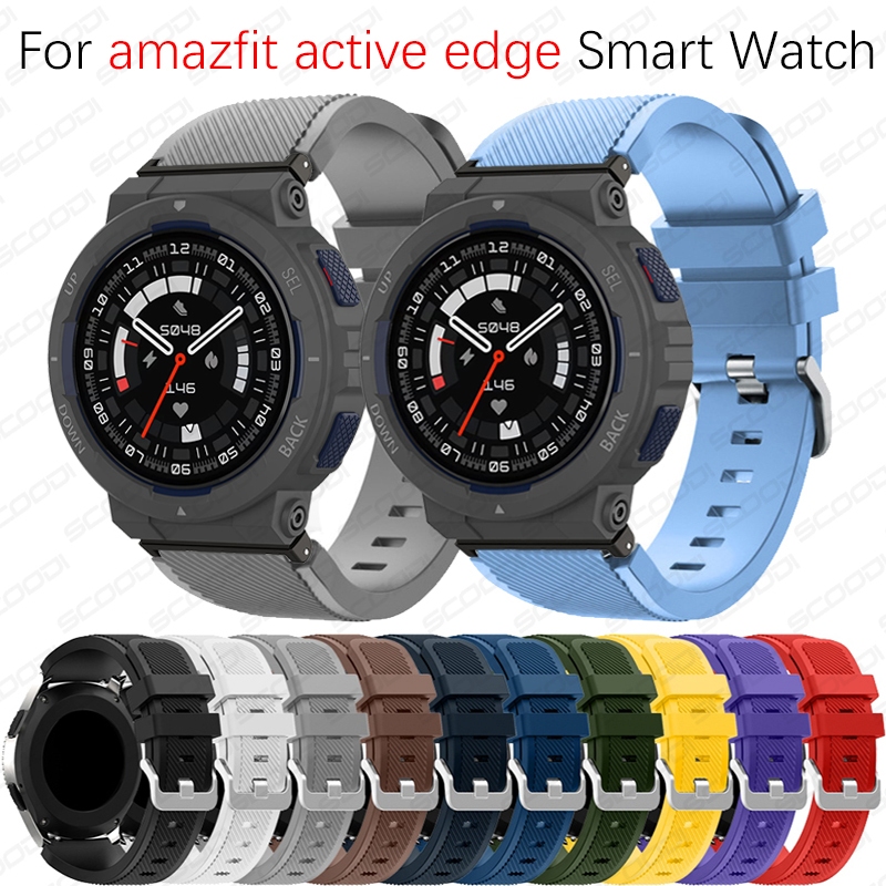 สายนาฬิกาข้อมือซิลิโคน แบบนิ่ม สําหรับ Amazfit Active Edge Smart Watch