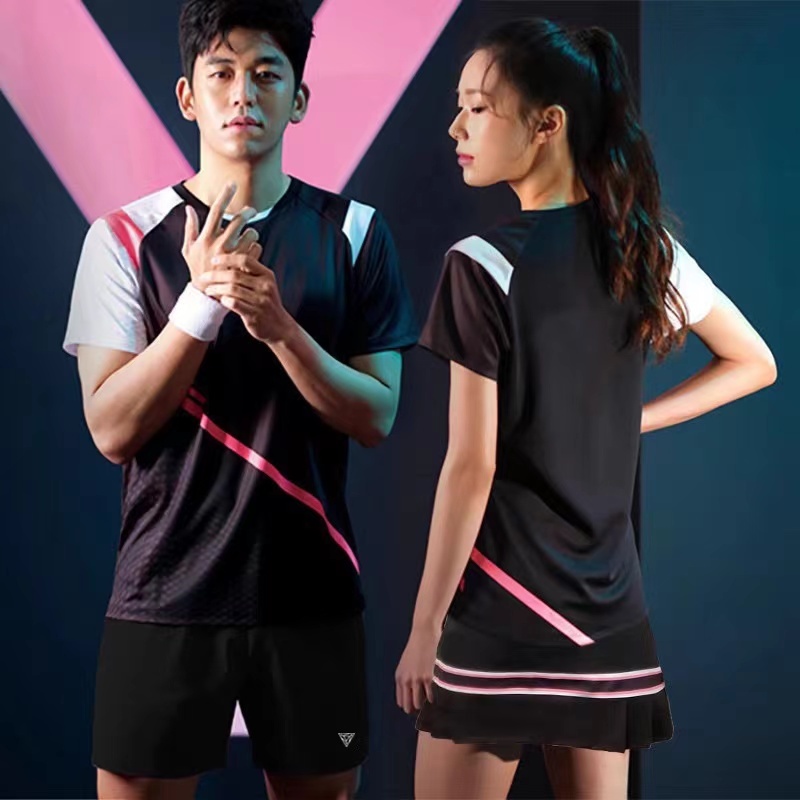 พร้อมส่ง ชุดเสื้อกีฬาแบดมินตันลําลอง 2-in-1 สําหรับผู้หญิง