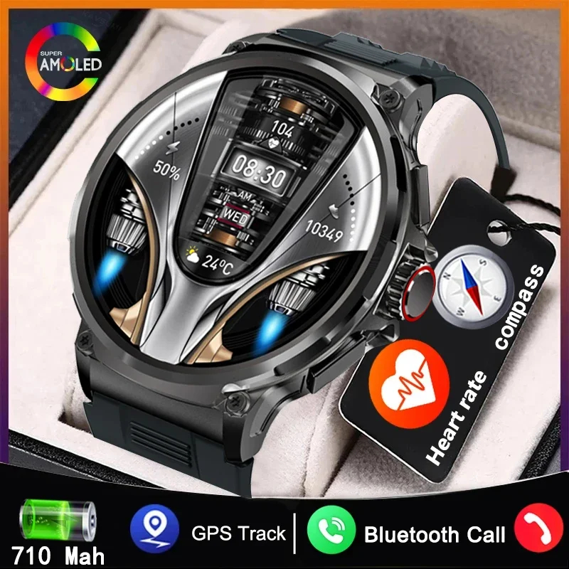 ใหม่ นาฬิกาข้อมือสมาร์ทวอทช์ 1.85 นิ้ว Ultra HD บลูทูธ 710 Mah แบตเตอรี่ เข็มทิศ GPS กันน้ํา สําหรับผู้ชาย Huawei Xiaomi