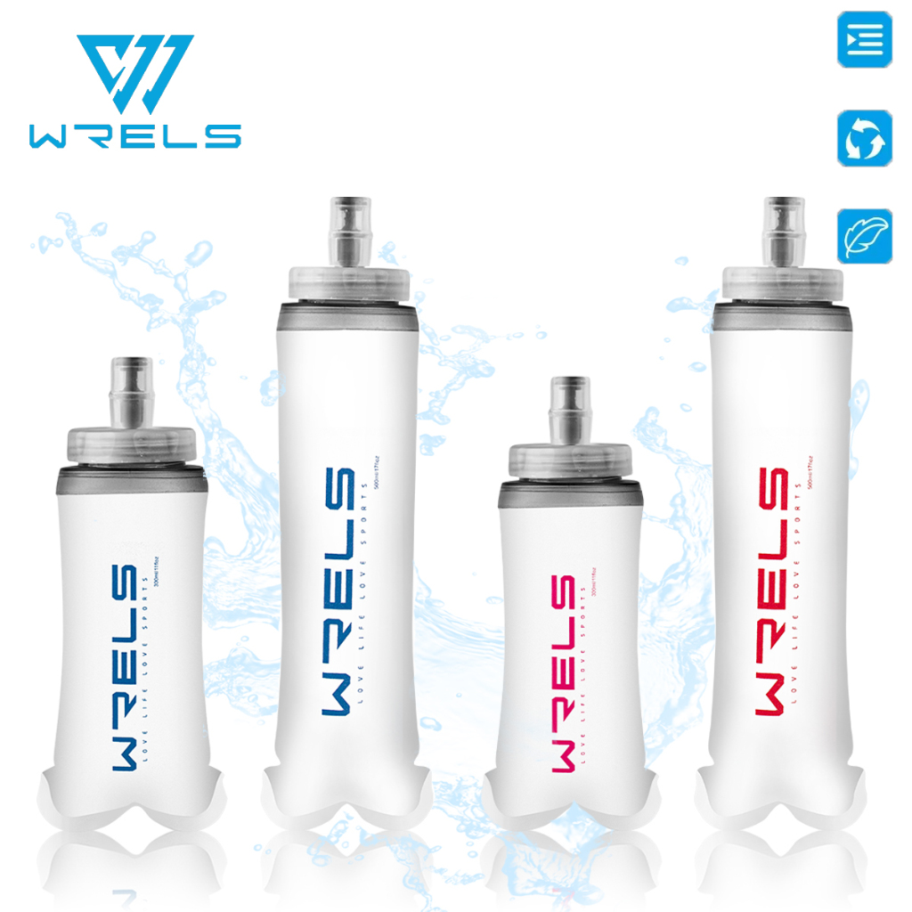 WRELS ขวดน้ํา แบบนิ่ม พับได้ สําหรับวิ่งมาราธอน ขี่จักรยาน กลางแจ้ง