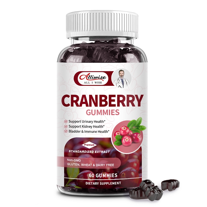 Alliwise Cranberry Gummies เคี้ยวแครนเบอร์รี่ 200 มก. สําหรับปัสสาวะ แทรกเตอร์ เพื่อสุขภาพ รองรับกระ