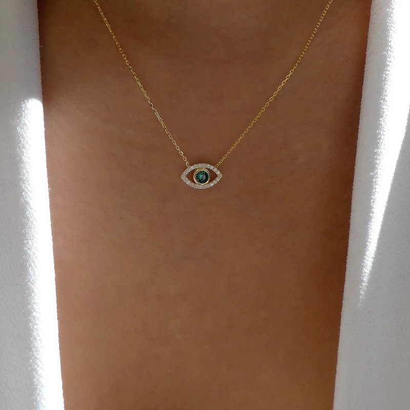 Gmai Blessed Evil Eye สร ้ อยคอผู ้ หญิง Lucky จี ้ Clavicle Chain ของขวัญอุปกรณ ์ เสริม