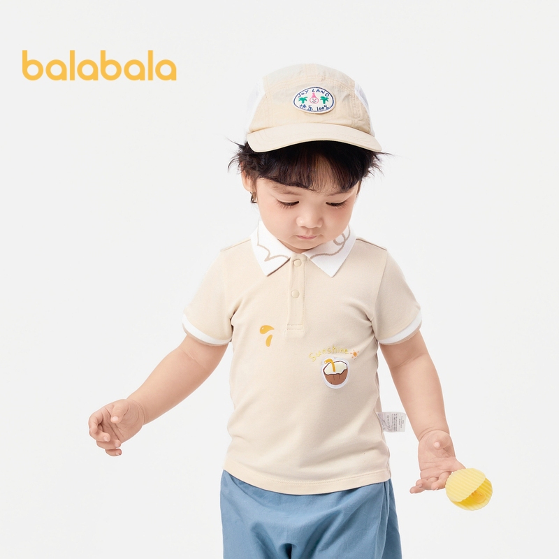 Balabala เสื้อยืดแขนสั้น เป็นมิตรกับผิวหนัง แฟชั่นฤดูร้อน สําหรับเด็กผู้ชาย 2024