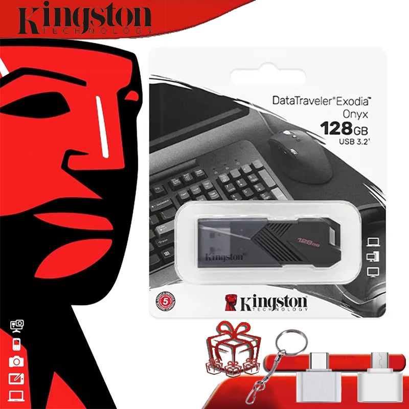 Kingston DataTraveler Exodia Onyx แฟลชไดรฟ์ 64GB 128GB 256GB USB 3.2Gen 1 (DTXON) ไดรเวอร์ปากกา USB