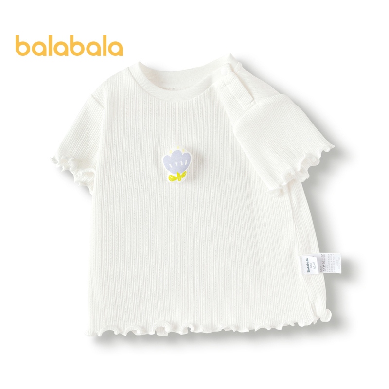 Balabala เสื้อยืดแขนสั้น ระบายอากาศ แฟชั่นฤดูร้อน สําหรับเด็กผู้หญิง 2024