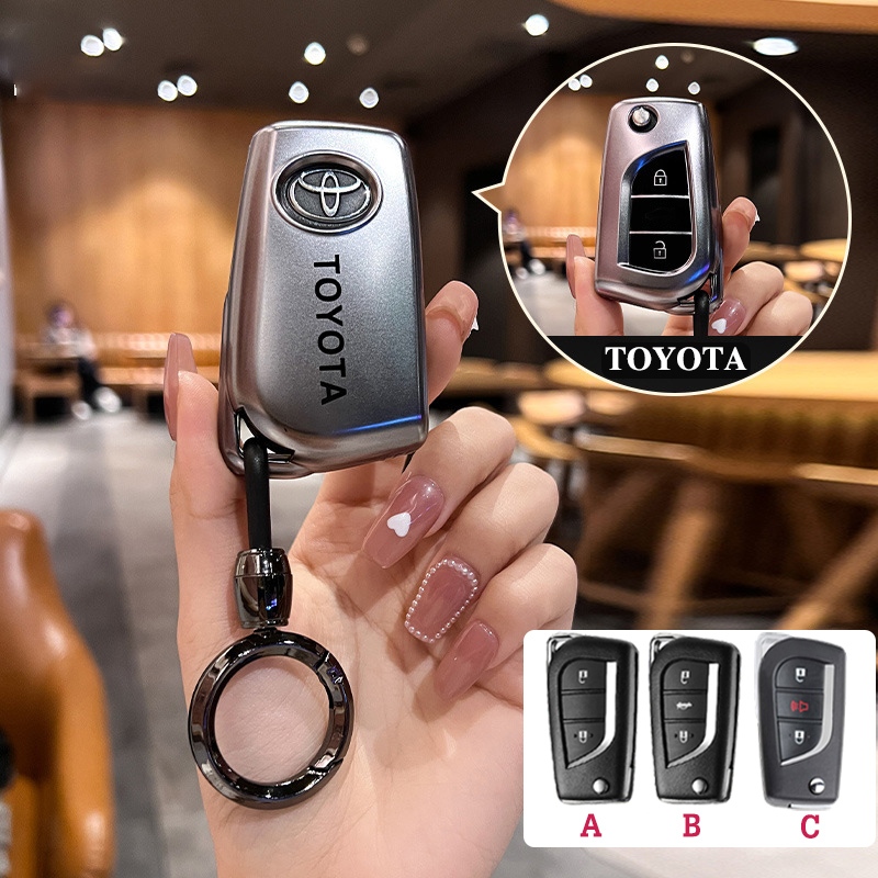เคสกุญแจรีโมตรถยนต์ TPU 2 3 ปุ่ม สําหรับ Toyota REVO ALTIS2014- 2019 Altis 2010 Yaris 2014 vios