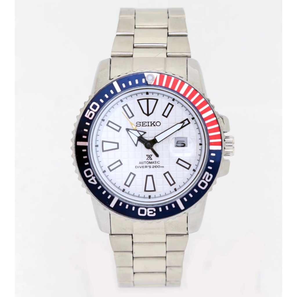 Seiko SEIKO Casual Watch Pepsi Ring Quartz Movement สายสแตนเลสนาฬิกาเกาหลีญี่ปุ่นนาฬิกาผู้ชายหน้าปัด