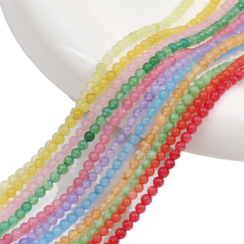 ลูกปัดหินธรรมชาติ ทรงกลม หลวม ขนาด 3 มม. สําหรับทําเครื่องประดับ สร้อยข้อมือ สร้อยคอ DIY จํานวน 110 ชิ้น ต่อถุง