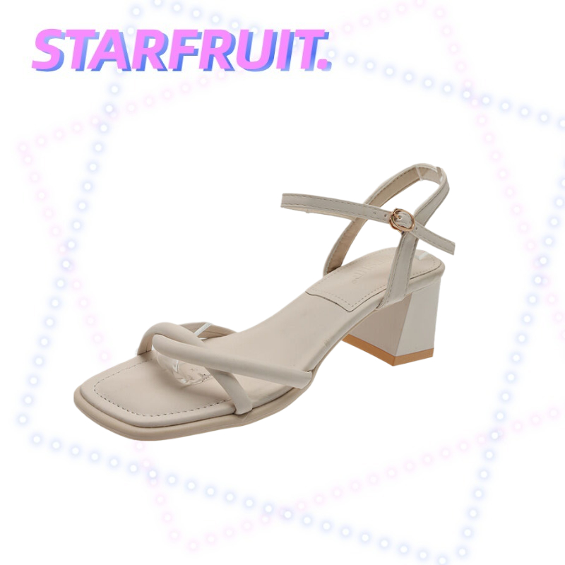 STARFRUIT รองเท้าส้นสูง แต่งสายรัดข้อเท้า กันลื่น เข้ากับทุกการแต่งกาย แฟชั่นเรโทร สําหรับผู้หญิง