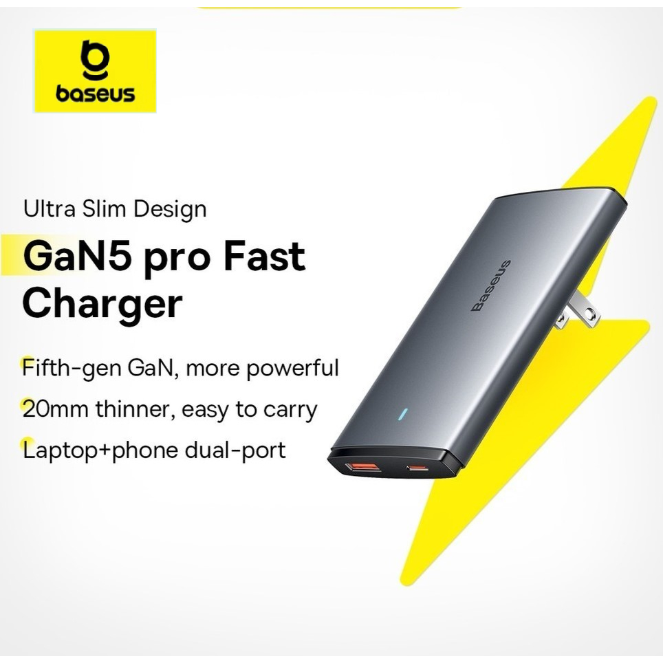 Baseus 65W GaN5 ที่ชาร์จอย่างรวดเร็ว 4.0 3.0 Type C PD USB ที่ชาร์จ แบบพกพา เดินทาง ชาร์จเร็ว สําหรับแล็ปท็อป iPhone 14 13