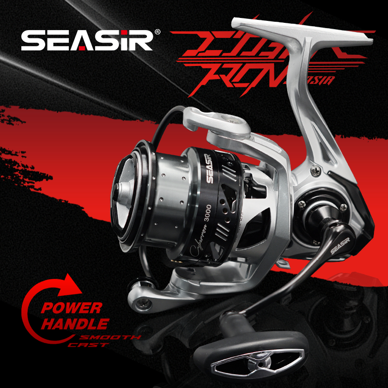 Seasir CYBERRON รอกหมุน ด้ามจับโลหะ ทองเหลือง 5+1BB 13 กก. 28LB Drag 5.7:1 กันน้
