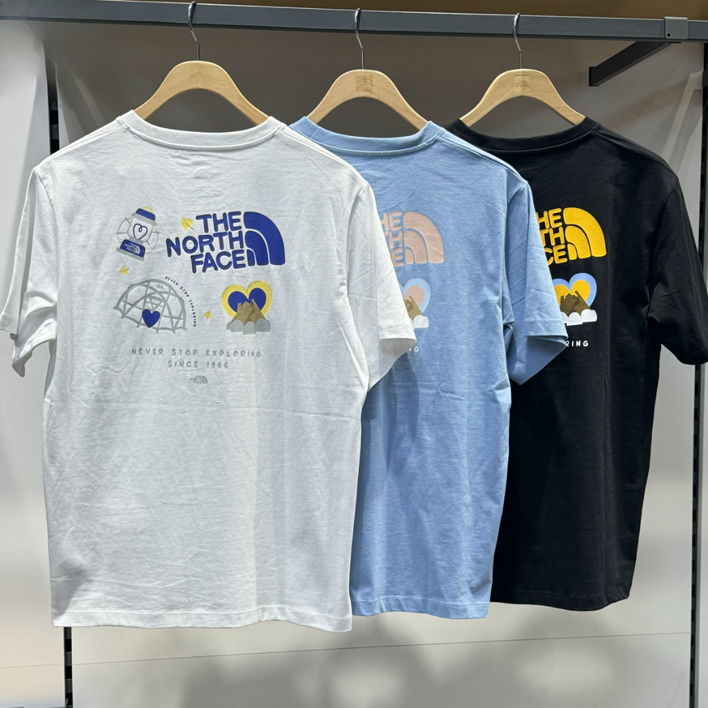 Nf 2024 เสื้อยืดแขนสั้นผ้าฝ้ายแท้คอกลมกลางแจ้ง Unisex 8DEM