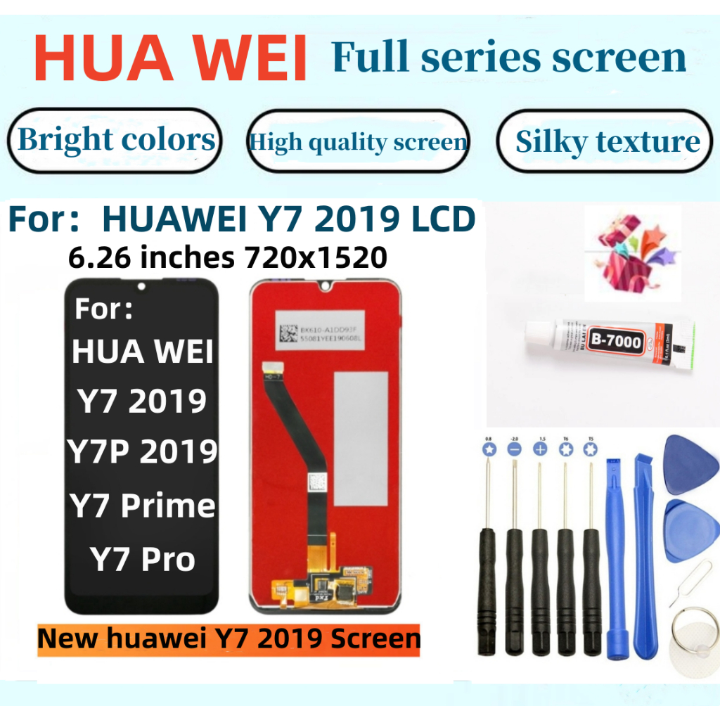 ใหม่ หน้าจอสัมผัส LCD สําหรับ huawei Y7 2019 Y7P Y7 prime 2019 Y7 pro 2019
