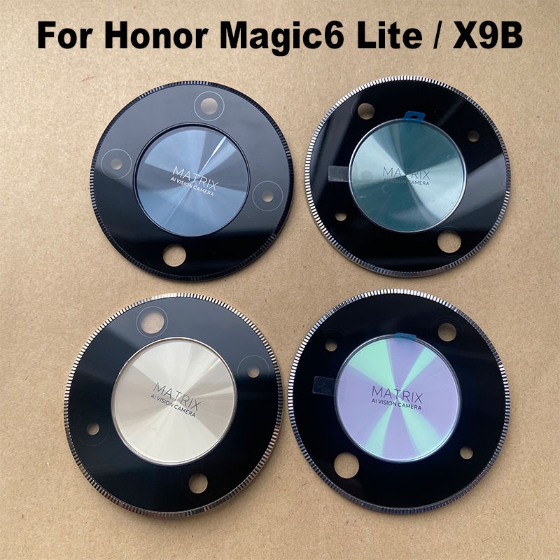 ใหม่สําหรับ Huawei Honor X9B 5G/Honor Magic6 Lite เลนส์กล้องด้านหลังกล้องด้านหลังพร้อมกรอบผู้ถือกาวสติกเกอร์กาว Magic 6 Lite ALI-NX1