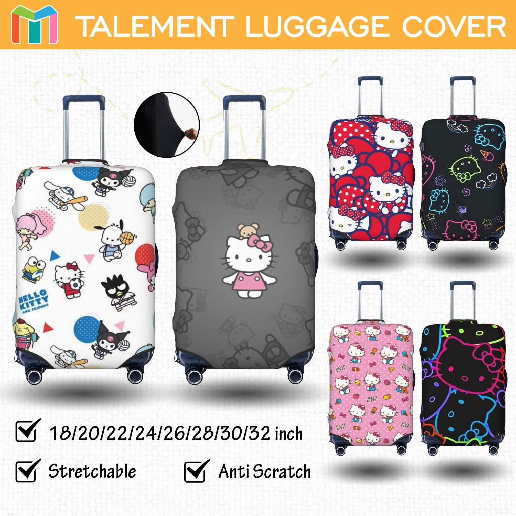 ผ้าคลุมกระเป๋าเดินทาง Hello Kitty ผ้าสแปนเด็กซ์ แบบยืดหยุ่น ยืดหยุ่น Luggage Cover 18 20 22 24 26 28 30 32 นิ้ว ZA01
