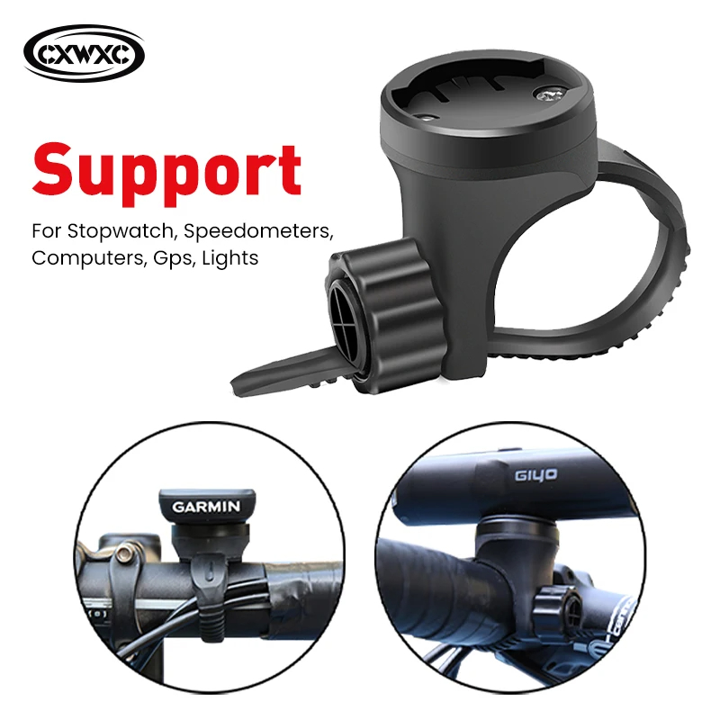 CXWXC คอมพิวเตอร์จักรยานสำหรับ Garmin MTB พร้อมขาตั้งและไฟหน้า แสดงความเร็วและการวัดระยะทางด้วย GPS