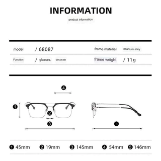 👓แว่นตาแฟชั่น👓 -25~525° แว่นตาสายตาสั้น ป้องกันแสงสีฟ้า กรอบแว่นตาครึ่งขอบ เวอร์ชั่นเกาหลี 062
