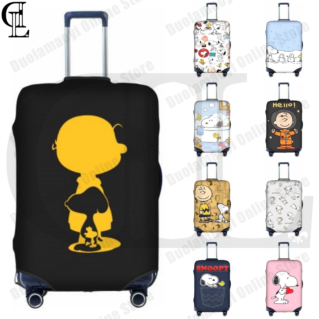 ผ้าคลุมกระเป๋าเดินทาง Snoopy ป้องกันรอยขีดข่วน ล้างทําความสะอาดได้ เหมาะกับกระเป๋าขนาด 18-32 นิ้ว