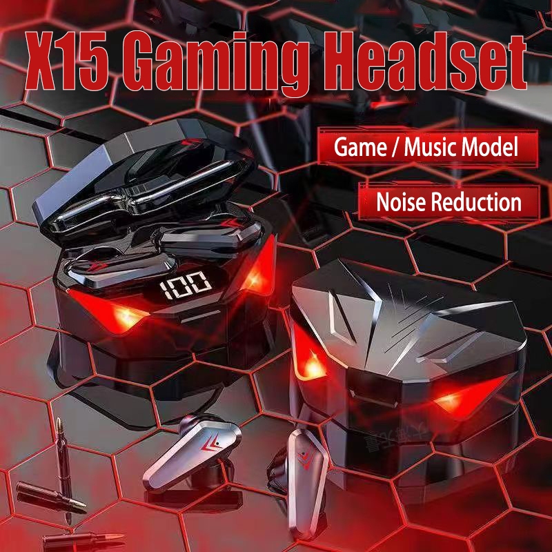 X15 TWS ชุดหูฟังบลูทูธไร้สาย จอแสดงผล LED พร้อมไมโครโฟน สําหรับ Android iPhone Xiaomi Redmi ลดเสียงร