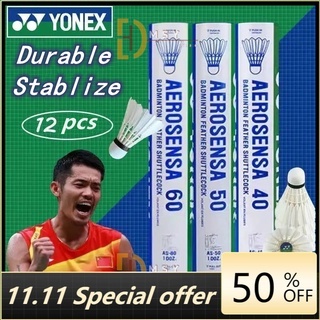 พร้อมส่ง ลูกแบดมินตัน YONEX AS-50 AS600 ขนห่าน สําหรับแข่งขันสากล Aerosensa 50 12