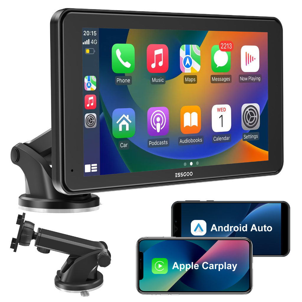FHD เครื่องเล่นในรถยนต์ไร้สาย บลูทูธ 2.5D หน้าจอสัมผัส 7 นิ้ว IPS Carplay Android-Auto นําทางวิทยุ สําหรับรถยนต์
