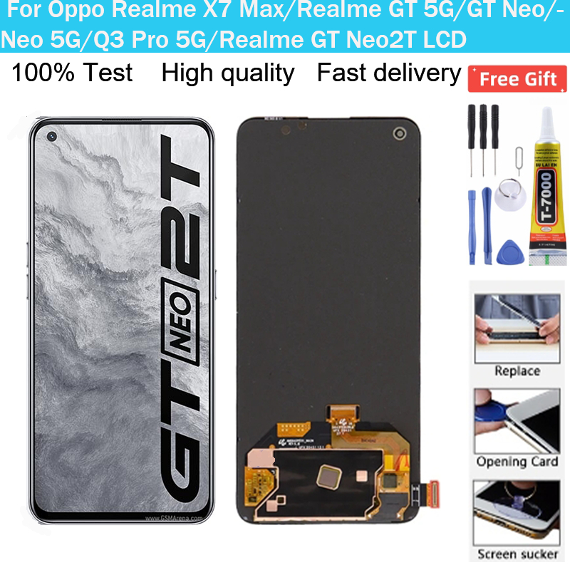 อะไหล่หน้าจอสัมผัสดิจิทัล LCD แบบเปลี่ยน สําหรับ Oppo Realme X7 Max Realme GT 5G GT Neo Neo Neo 5G Q3 Pro 5G Realme GT Neo2T