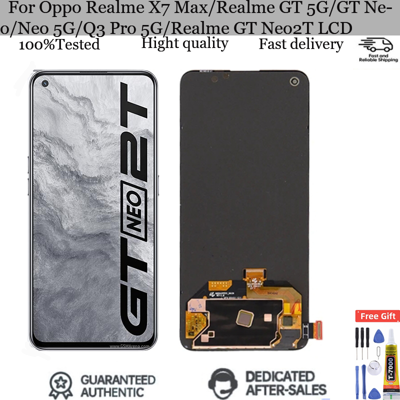 อะไหล่หน้าจอสัมผัสดิจิทัล LCD แบบเปลี่ยน สําหรับ Oppo Realme X7 Max Realme GT 5G GT Neo Neo Neo 5G Q3 Pro 5G Realme GT Neo2T