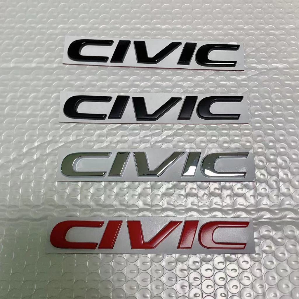 1pc 3D โลหะดัดแปลง CIVIC ตัวอักษรโลโก้ด้านหลังตกแต่งป้ายสัญลักษณ์สติกเกอร์รูปลอกสําหรับ HONDA CIVIC