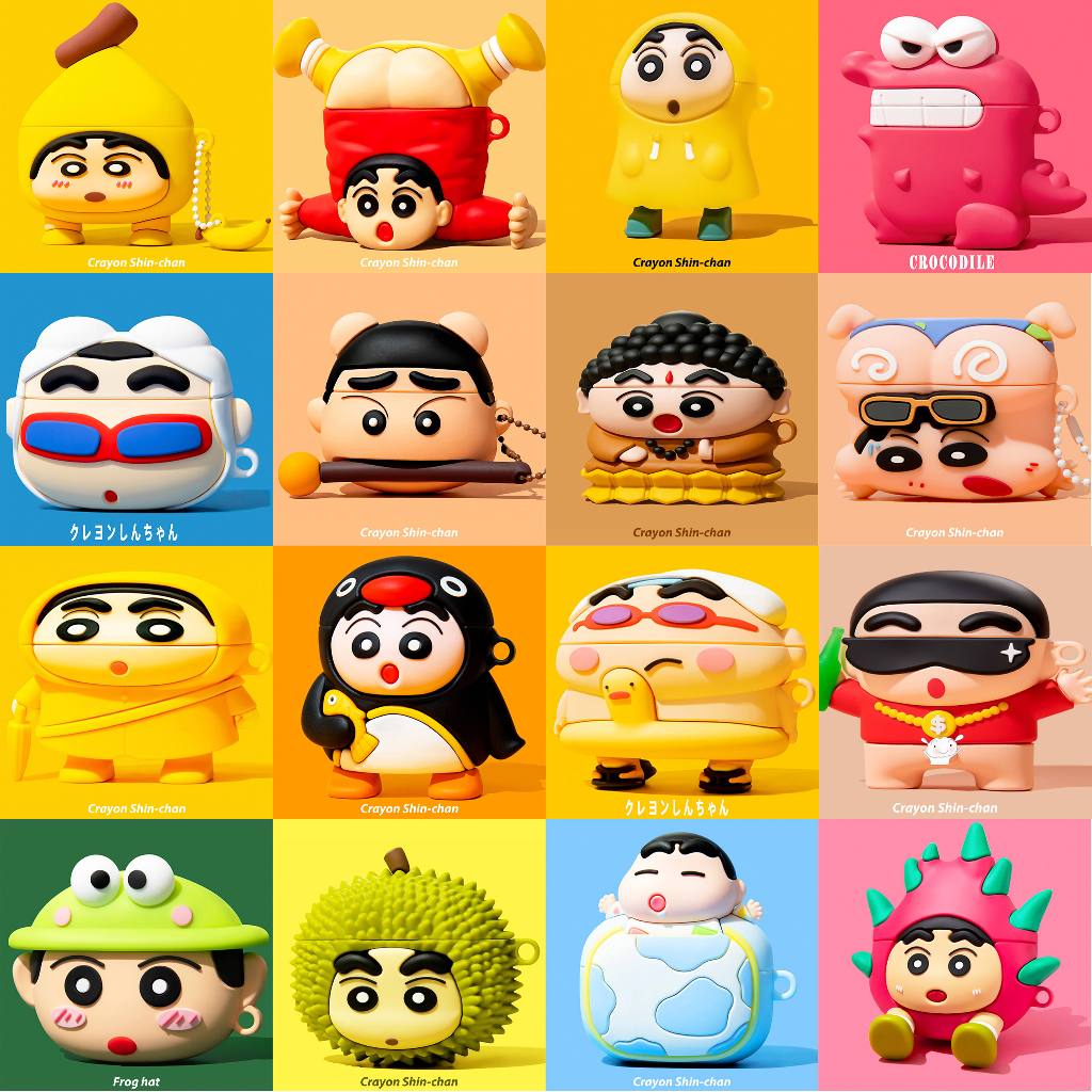 เคสหูฟัง Crayon Shin-chan สำหรับ AirPods 4 เคสซิลิโคนป้องกันหูฟัง 2024 เคสใหม่สำหรับ AirPods Pro2 หูฟัง เคส AirPods Pro2 ที่เข้ากันได้ เคส AirPods Pro2