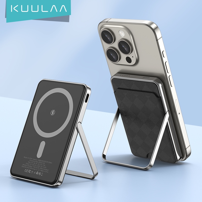 (local stock)Kuulaa พาวเวอร์แบงก์ไร้สาย 5000mAh PD20W Mag etic PoweBank พับได้ ชาร์จเร็ว สําหรับ iPh