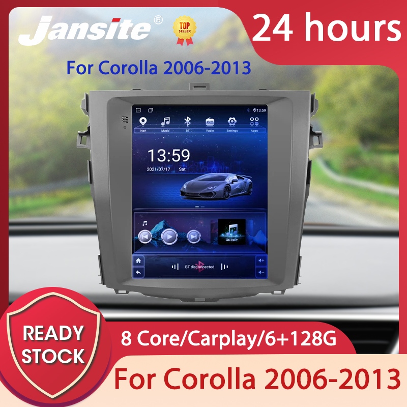 Jansite เครื่องเล่นมัลติมีเดีย 2 Din Android สําหรับ Toyota Corolla E140/150 2006-2013 4G Carplay Stereo