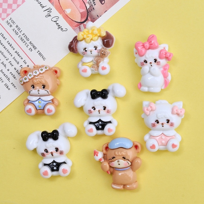 10 SANRIO DIY เรซิ ่ นน ่ ารักกระต ่ ายน ่ ารักอุปกรณ ์ เสริมจี ้ ลูกแมว