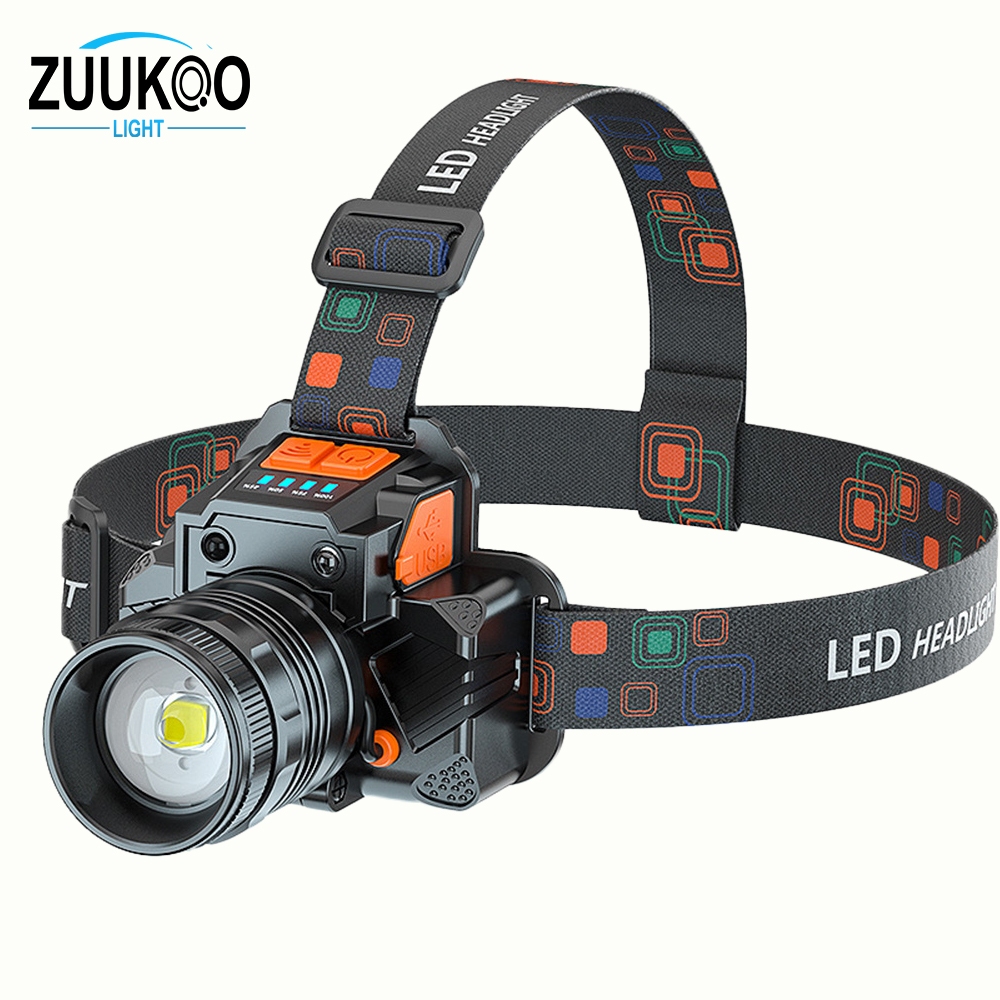 Zuuko ไฟฉายคาดหัว ไฟฉายคาดหัวแท้ ส่องแสงระยะ10KM กันน้ำ ซูมได้ ไฟฉายคาดหัว ไฟฉายคาดหัวแท้ ไฟฉายคาดหัวกันน้ำ ไฟฉาย