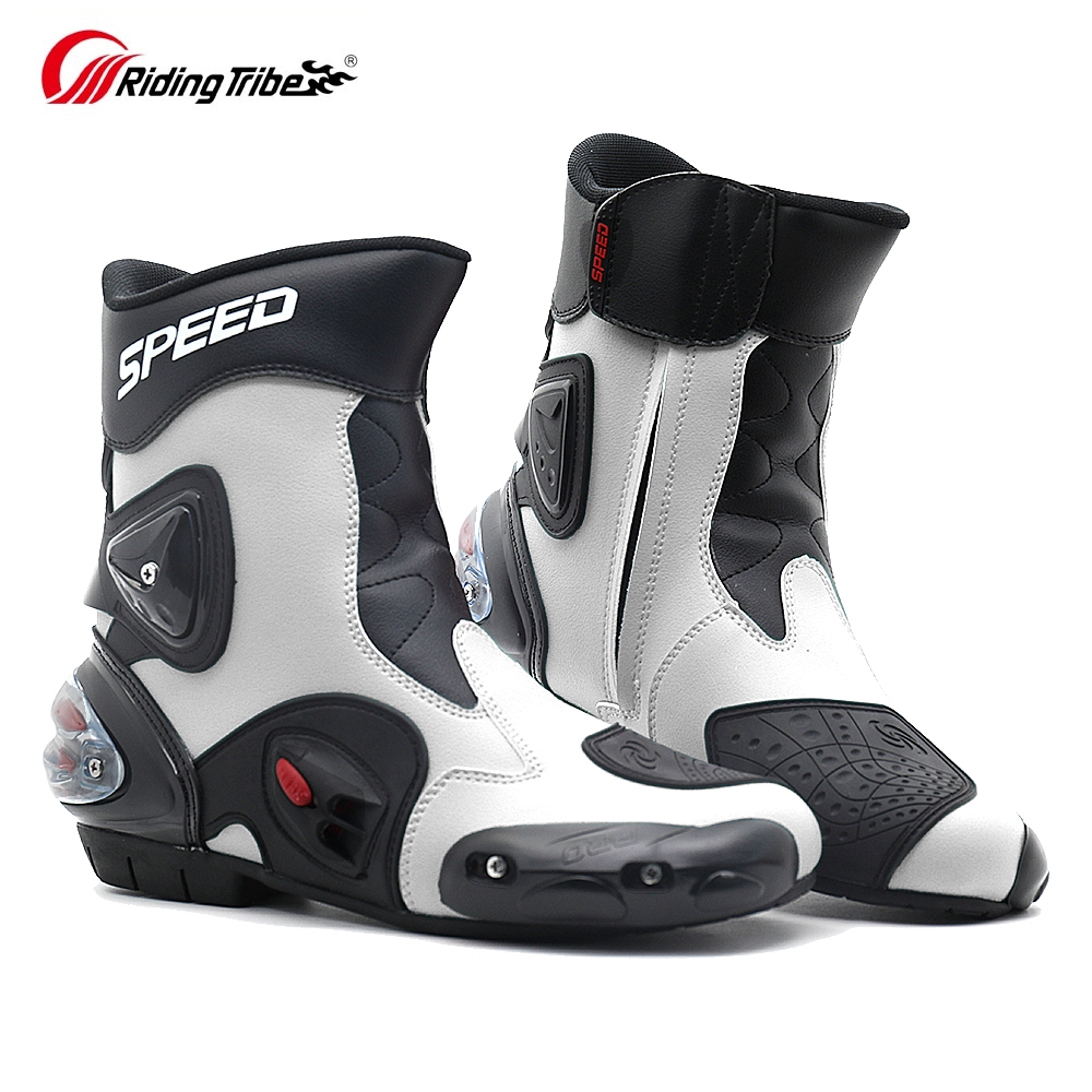 Pro-biker รองเท้ารถจักรยานยนต์ Racing รองเท้าป้องกันหนังไมโครไฟเบอร์ Off-Road ขี่จักรยานรองเท้ากลาง