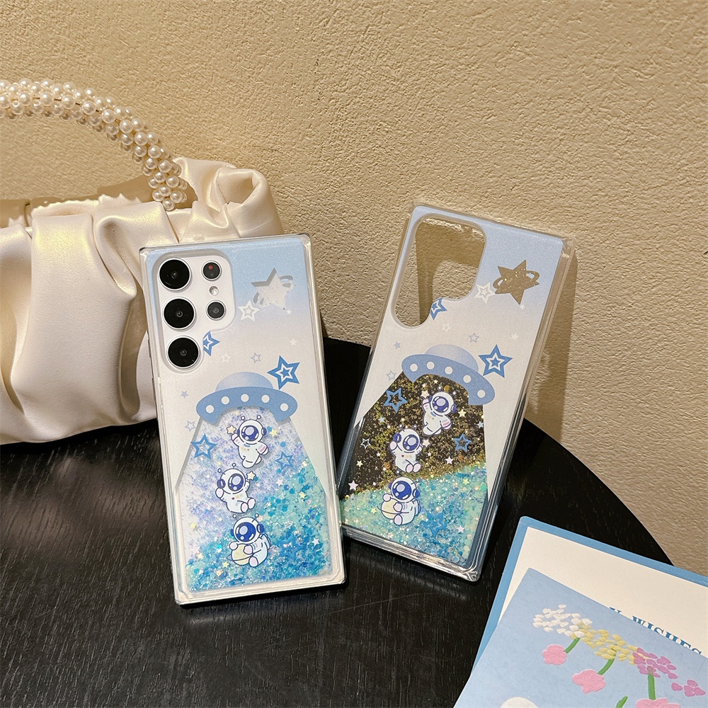 สําหรับ Samsung S25 S23 Plus S24 Ultra การ์ตูนนักบินอวกาศ Spaceman รูปแบบ Luminous Glow In The Dark 