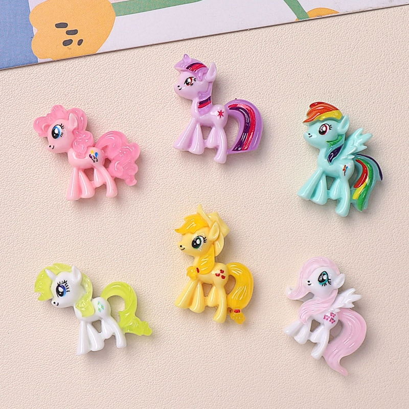 จี้เรซิ่น,การ์ตูน Shiny Lily Pony DIY อุปกรณ์เรซิ่น DIY 10 ชิ้น