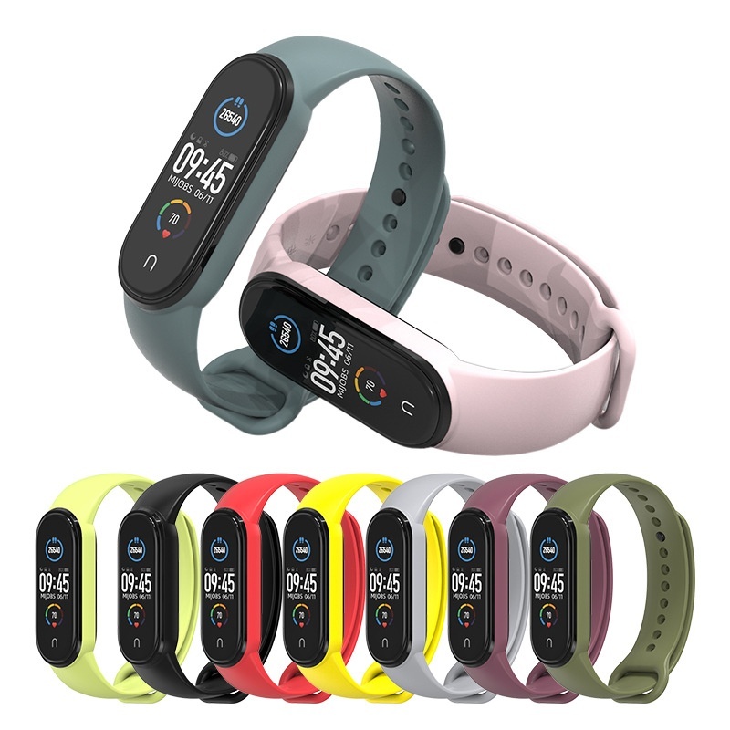 Xiaomi Mi Band 7 สายรัดข้อมือซิลิโคน สีพื้น สําหรับ Mi Band 7