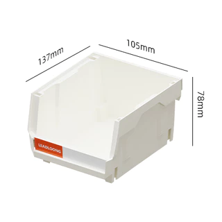 LEADLOONG V1 กล่องอะไหล่ 6/24 ชิ้น ชิ้นส่วนสีขาวกล่องวางซ้อนกันได้กล่องเครื่องมือ 13.5x10.5x7.6 เซนติเมตร/5x4x3 นิ้วจำแนกการจัดเก็บชิ้นส่วนในการบำรุงรักษาการประชุมเชิงปฏิบัติการอุปกรณ์โรงรถรถอุปกรณ์เสริมออแกไนเซอร์