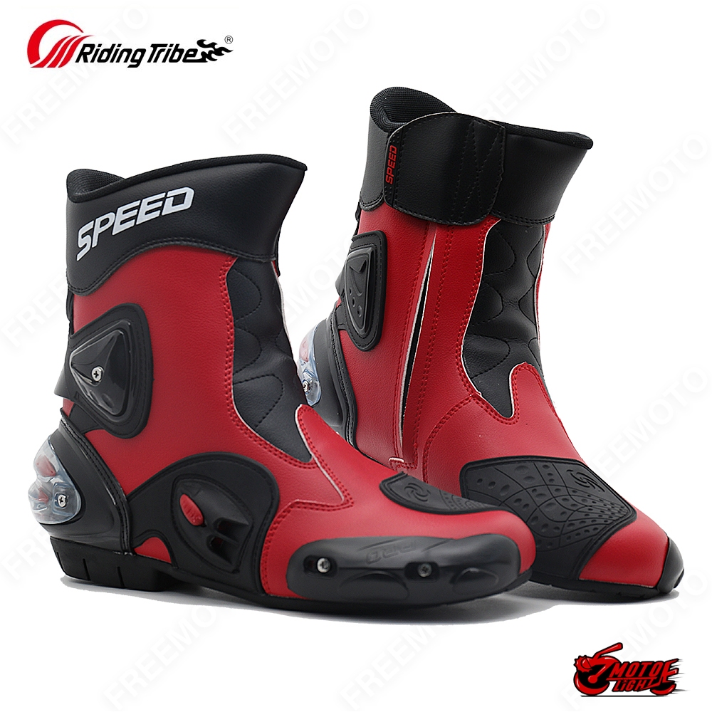 Pro-biker รองเท้ารถจักรยานยนต์ Racing รองเท้าป้องกันหนังไมโครไฟเบอร์ Off-Road ขี่จักรยานรองเท้ากลาง