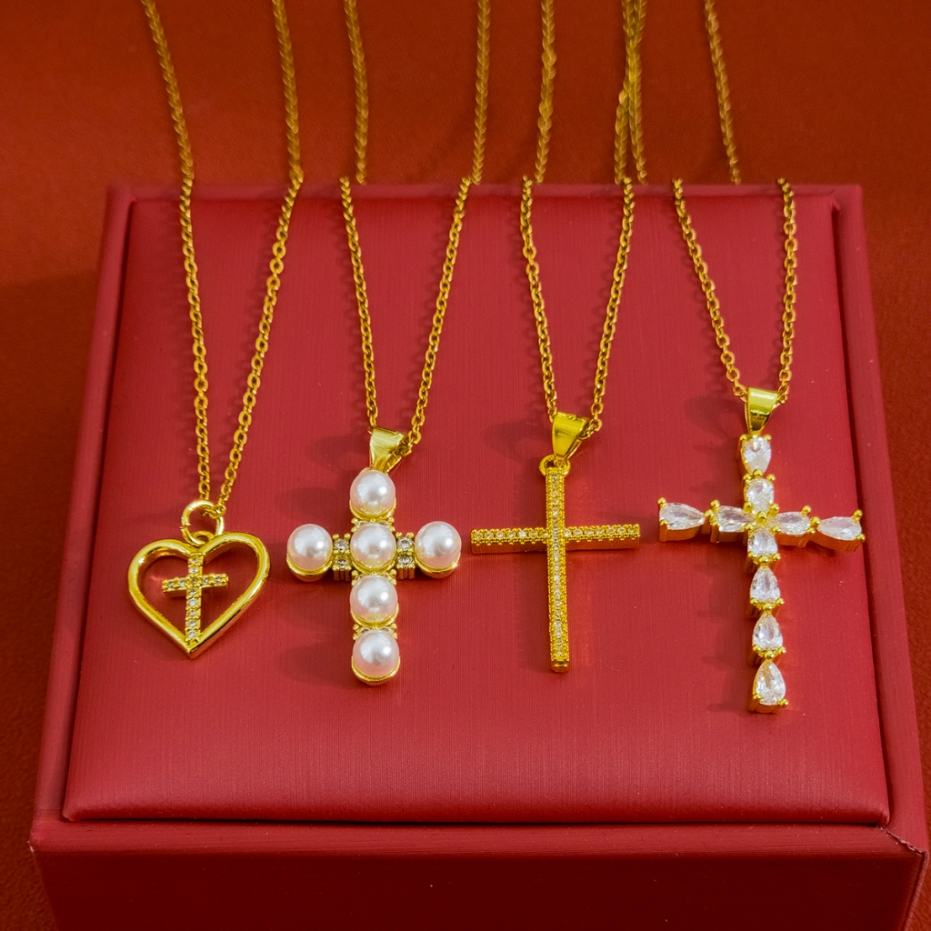 เครื่องประดับ สร้อยคอ สเตนเลส แบบไขว้ ไม่ซีดจาง อเนกประสงค์ สไตล์มินิมอล