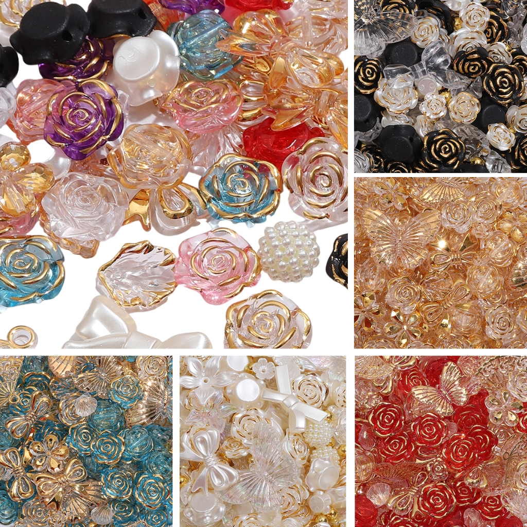 ลูกปัดอะคริลิค พนมเปญ 12-30 มม. 20 กรัม ต่อถุง หลายแบบ สําหรับผสม DIY
