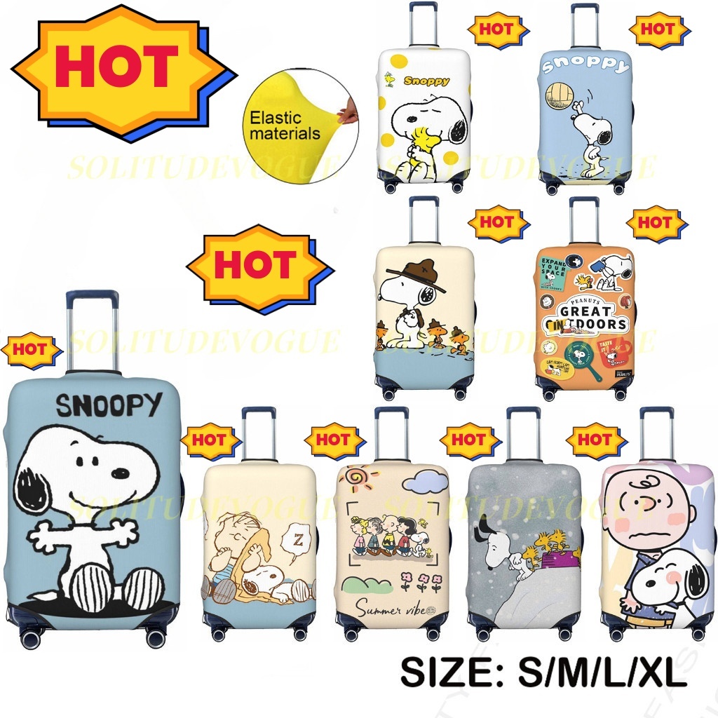 Snoopy ผ ้ าคลุมกระเป ๋ าเดินทางหนา Protector กระเป ๋ าเดินทางแบบยืดหยุ ่ นสูง Spandex ฝาครอบป ้ องกัน