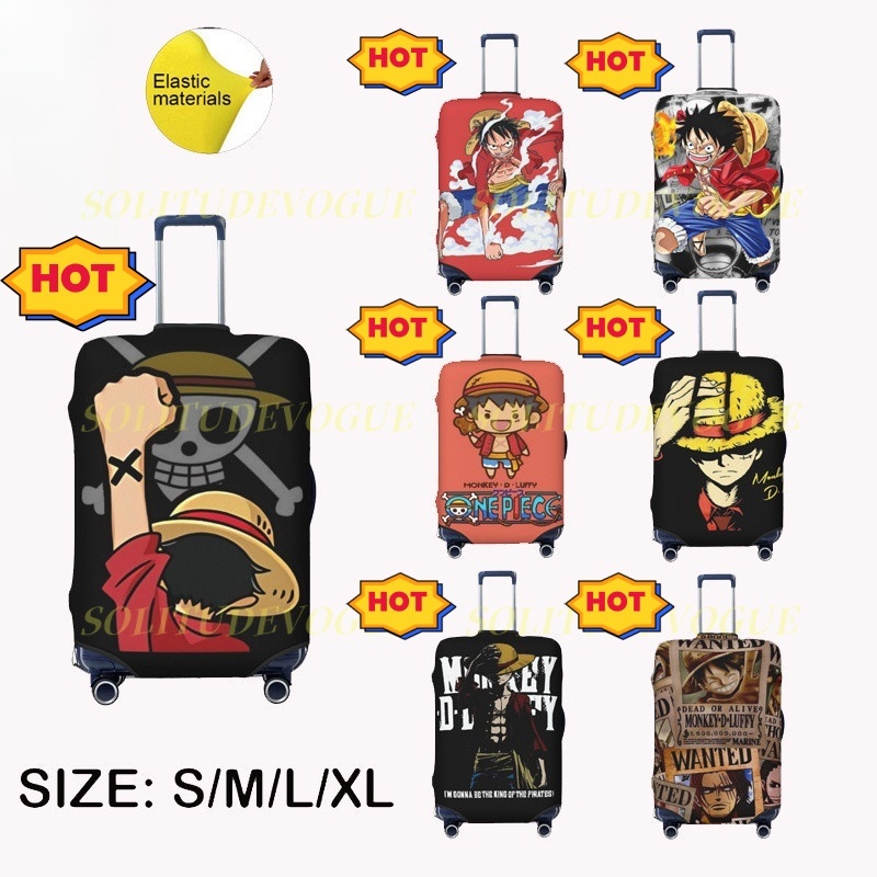 【พร้อมส่ง】ผ้าคลุมกระเป๋าเดินทาง ลายการ์ตูน One Piece Luffy ซักล้างได้ สําหรับกระเป๋าเดินทาง 18-32 นิ้ว